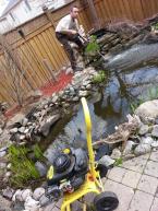 Here Brent is powerwashing a pond. I wouldn't recommend a complete power washing nor power washing later in the season