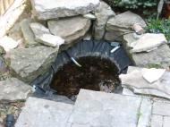 This client wanted his pond rebuilt. The stone work was average